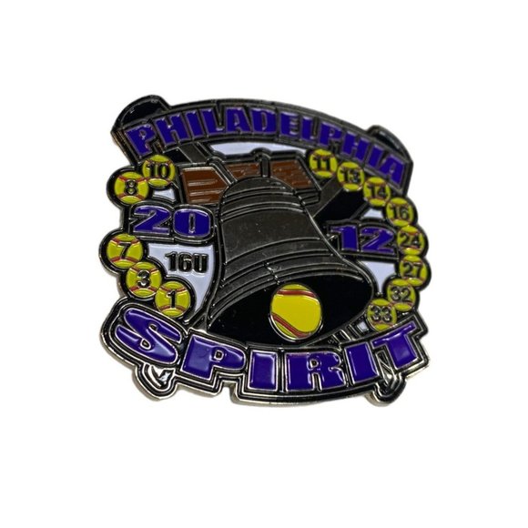 2012 Philadelphia Double Pin Tennis Balls Liberty Bell - Picture 3 of 6